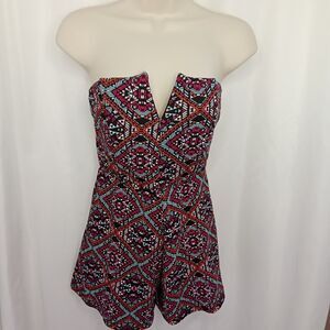 Derek Heart Women‎ Medium Strapless Romper Blue Red Pink Black White